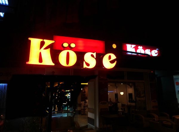 Tatlıcı Köse fileli KROM harf uygulaması..