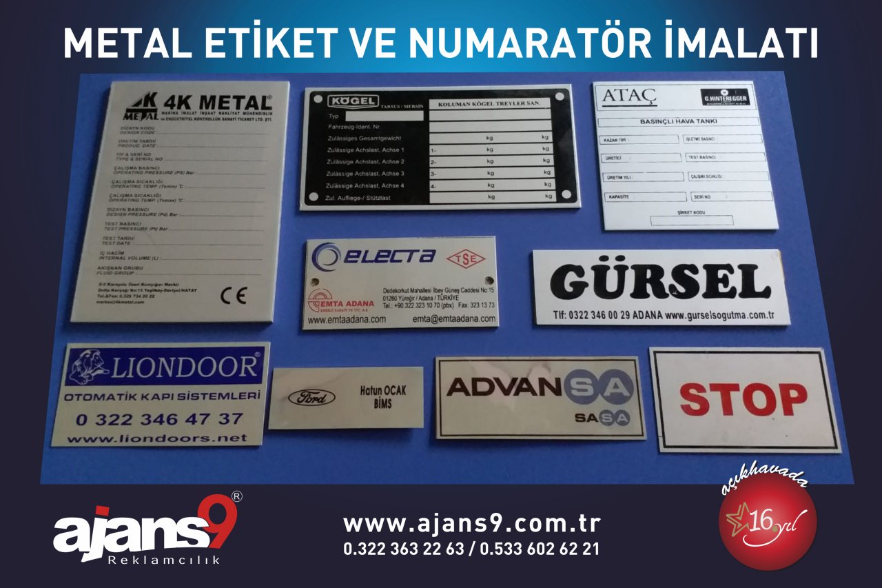 Metal etiket ve numaratör imalatı